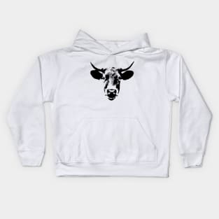 Cow Head Cattle Icon Kids Hoodie